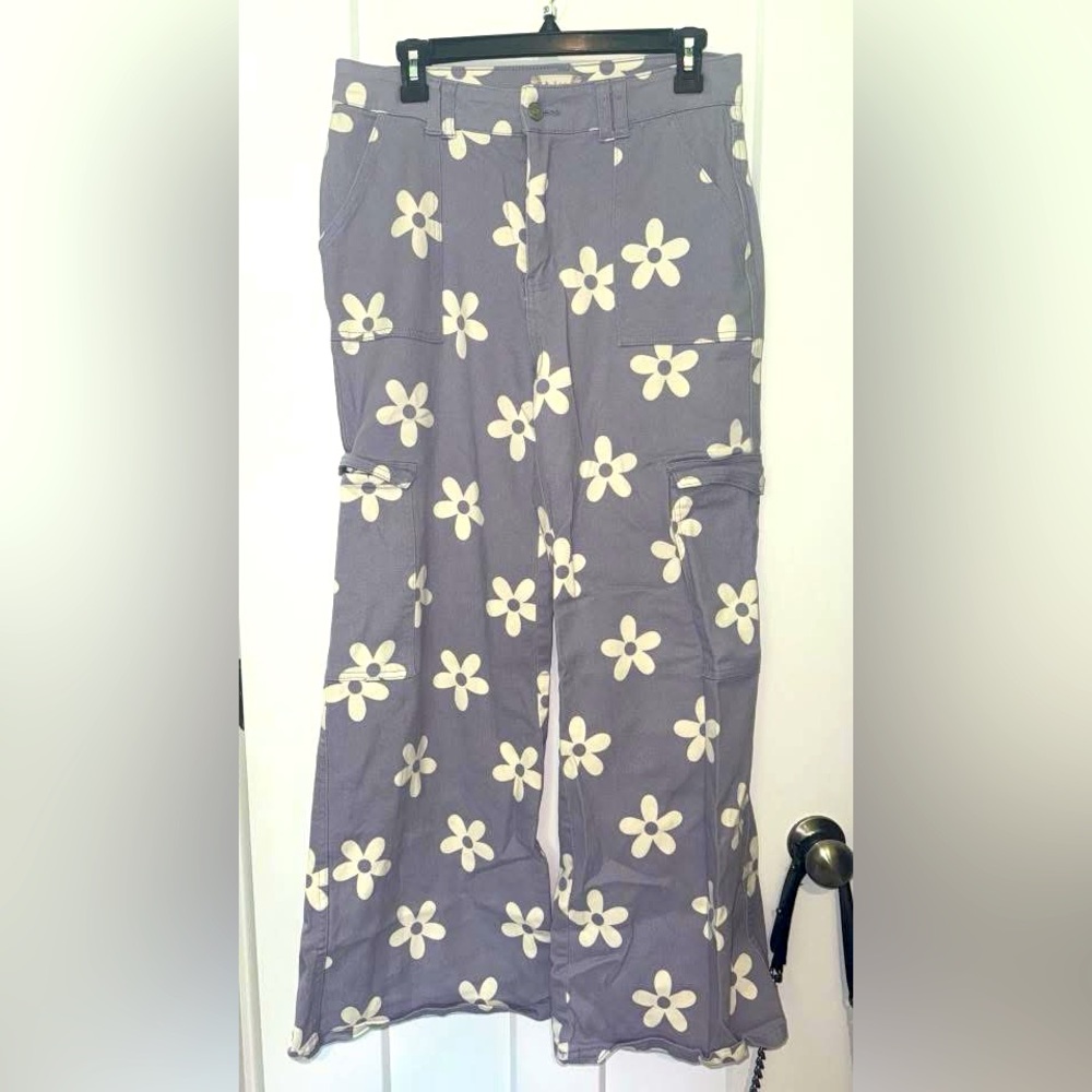 Altar'd State Purple Floral Wide Leg Pants